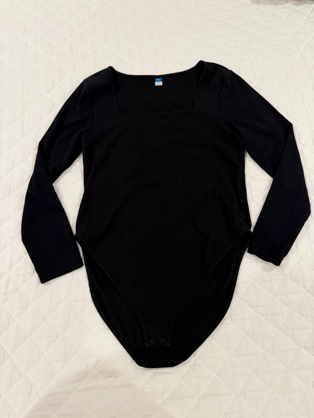 Old Navy Black Long Sleeve Ribbed Bodysuit